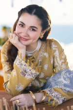 Dhanak-3PC Embroidered Shirt with Organza Embroidered Dupatta- 156 - Image 4