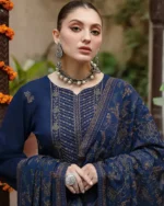 Dhanak 3PC Embroidered With Embroidered Shawl- - Image 3