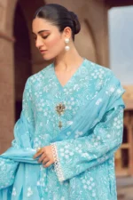 Linen 3PC Embroidered With Chiffon Embroidered Dupatta- 93 - Image 3