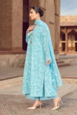 Linen 3PC Embroidered With Chiffon Embroidered Dupatta- 93 - Image 4