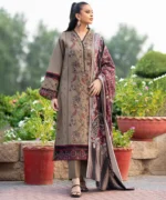Dhanak 3PC Embroidered With Printed Wool Shawl-66
