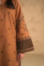 3PC Dhanak Embroidered suit with Digital Printed Wool Shawl-65 - Image 4