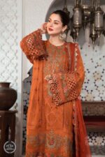Dhanak-3PC Embroidered Shirt with Chiffon Embroidered Dupatta-105 - Image 2