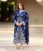 Dhanak-3PC Embroidered Shirt with Chiffon Embroidered Dupatta-98