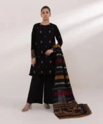 3PC Dhanak Embroidered Shirt With Digital Printed Shawl-161