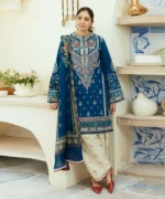 Dhanak-3PC Embroidered Shirt With Digital Printed Wool Shawl-23