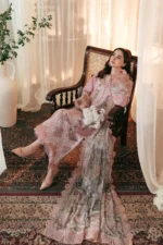 Dhanak-3PC Embroidered Shirt with Digital Printed Wool Shawl - 129 - Image 3