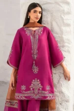 Dhanak-3PC Embroidered Shirt with Digital Printed Wool Shawl - 141 - Image 4