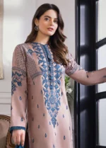 Dhanak 3PC Embroidered Shirt with Chiffon Dupatta-61 - Image 4