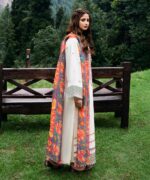 Dhanak 3PC Embroidered With Printed Wool Shawl-113 - Image 3
