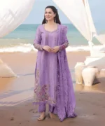 Dhanak -3PC Embroidered Shirt With Organza Embroidered Dupatta- 159