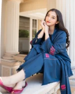 Dhanak 3PC Embroidered With Dhanak Embroidered Dupatta - 40 - Image 2