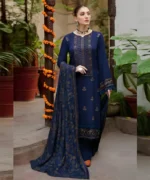 Dhanak 3PC Embroidered With Embroidered Shawl-