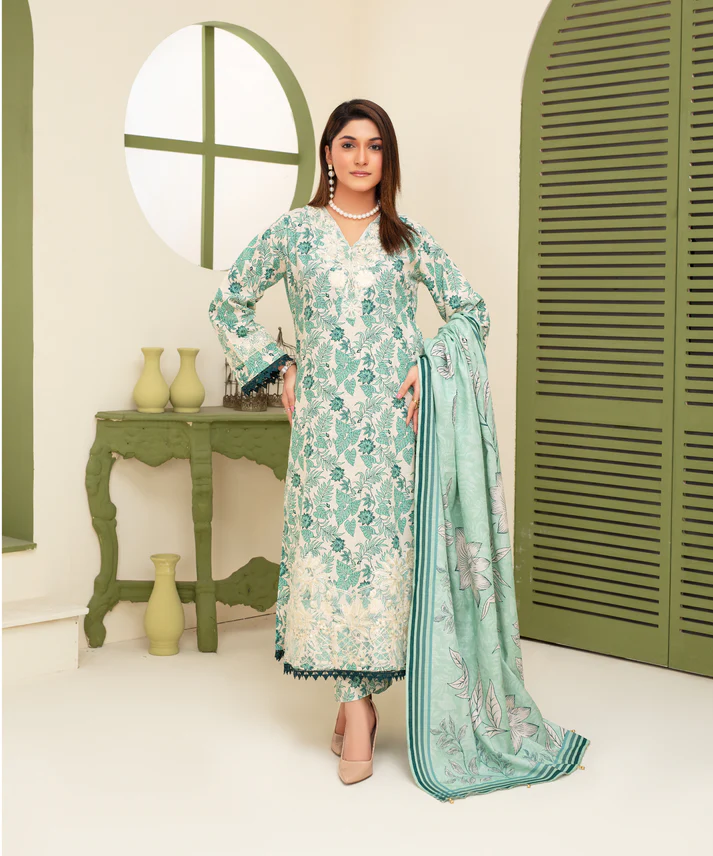 3-06 KHADDAR 3PC WITH KHADDAR PRINTED SHIRT & TROUSER-126 - Image 1