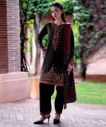 3PC Dhanak Embroidered Shirt With Printed Dupatta- 164 - Image 4