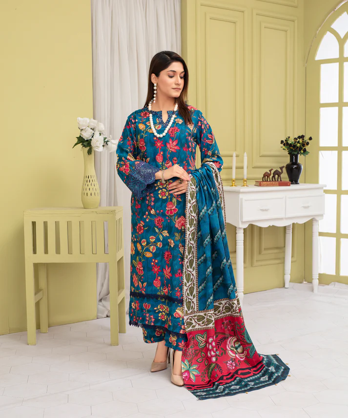 4-17 KHADDAR 3PC WITH KHADDAR PRINTED SHIRT & TROUSER-119 - Image 1