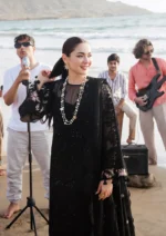 Dhanak 3PC Embroidered With Organza Embroidered Dupatta-128 - Image 2