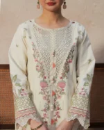 Dhanak -3PC Embroidered Shirt With Digital Printed & Embroidered Organza Dupatta-145 - Image 3