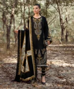 Dhanak-3PC Embroidered Shirt with Digital Printed Wool Shawl - 96