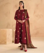 Dhanak 3PC Embroidered With Dhanak Embroidered Shawl-94