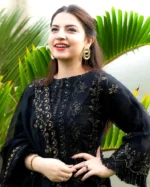 Black Linen 3PC Embroidered-842 - Image 4