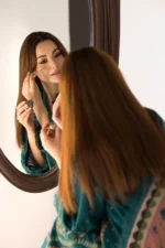 3PC DHANAK EMBROIDERED SHIRT WITH TWILL PRINTED SHAWL AND TROUSER-43 - Image 3