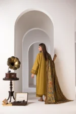 3PC DHANAK EMBROIDERED SHIRT WITH TWILL PRINTED SHAWL AND TROUSER - 48 - Image 4