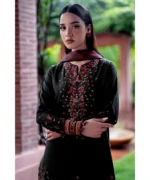 3PC Dhanak Embroidered Shirt With Printed Dupatta- 164 - Image 7
