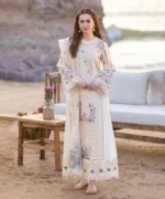 3PC Dhanak Embroidered Shirt With Organza Embroidered Dupatta- 170