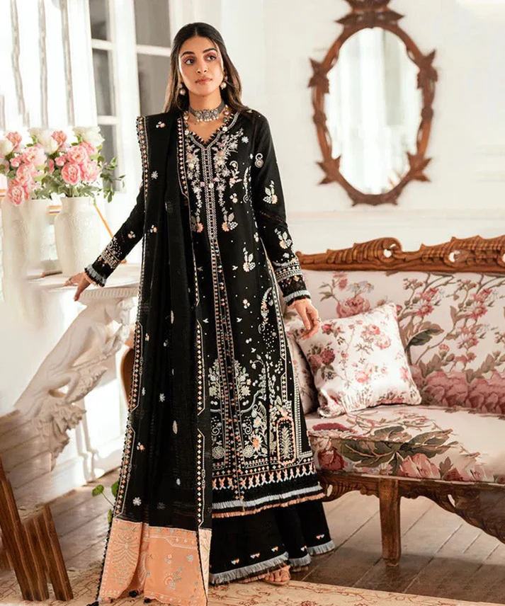 8. Dhanak-3PC Embroidered Shirt with Dhanak Embroidered Dupatta -115 - Image 1