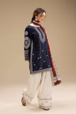 Dhanak-3PC Embroidered Shirt with Digital Printed Wool Shawl-55 - Image 4