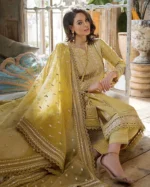 Linen 3PC Embroidered with Organza Sequins Embroidered Dupatta-13