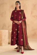 Dhanak 3PC Embroidered With Dhanak Embroidered Shawl-94 - Image 4
