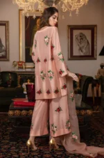 Silk 3PC Embroidered With Organza Embroidered Dupatta-38 - Image 4