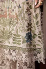 Dhanak-3PC Embroidered Shirt with Digital Printed Wool Shawl - 140 - Image 6