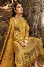 MARIA B. Dhanak 3PC Embroidered With Printed Pashmina Wool Shawl-11 - Image 5