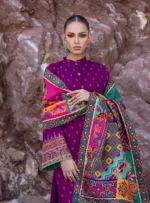 3PC Dhanak Embroidered Shirt With Printed Dupatta-132 - Image 8