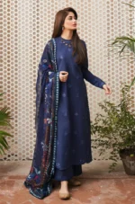 3PC DHANAK EMBROIDERED SHIRT WITH PRINTED WOOL SHAWL- 127 - Image 6