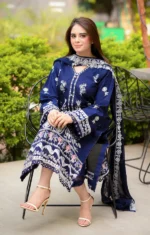 Dhanak-3PC Embroidered Shirt with Chiffon Embroidered Dupatta-98 - Image 6