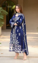 Dhanak-3PC Embroidered Shirt with Chiffon Embroidered Dupatta-98 - Image 5