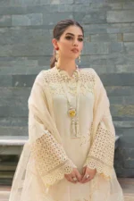 Dhanak-3PC Embroidered Shirt with Organza Embroidered Dupatta-116 - Image 3