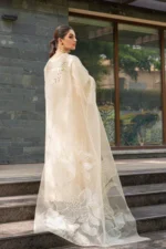 Dhanak-3PC Embroidered Shirt with Organza Embroidered Dupatta-116 - Image 5
