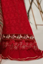 3PC Dhanak Chikankari Embroidered With Digital Printed Organza Dupatta-120 - Image 7