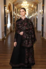 Dhanak-3PC Embroidered Shirt with Dhanak Embroidered Shawl-152 - Image 2