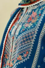 Dhanak-3PC Embroidered Shirt With Digital Printed Wool Shawl-23 - Image 4