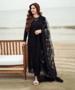 Dhanak-3PC Embroidered Shirt with Organza Digital Printed Dupatta-142