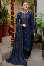 Dhanak 3PC Embroidered With Embroidered Shawl- - Image 2