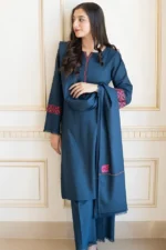 Dhanak 3PC Embroidered With Dhanak Embroidered Dupatta - 40 - Image 5