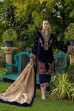 Velvet-3pc Embroidered with Masoori Embroidered Dupatta-149