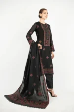Dhanak-3PC Embroidered Shirt with Dhanak Embroidered Dupatta -154 - Image 3